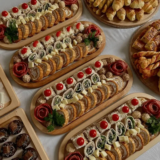 Bocaditos gourmet servidos en una mesa